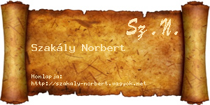 Szakály Norbert névjegykártya