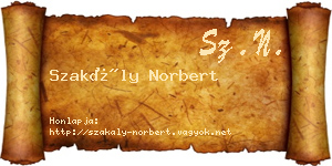 Szakály Norbert névjegykártya