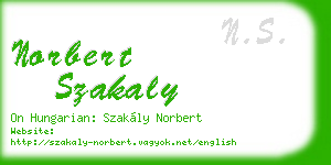 norbert szakaly business card