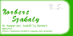 norbert szakaly business card